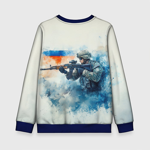 Детский свитшот Русские не сдаются / 3D-Синий – фото 2