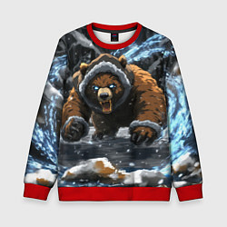 Свитшот детский Злой русский медведь, цвет: 3D-красный