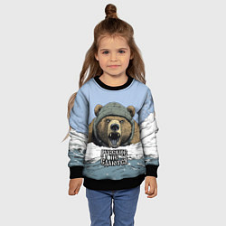 Свитшот детский Русский не сдаются - мощный медведь, цвет: 3D-черный — фото 2