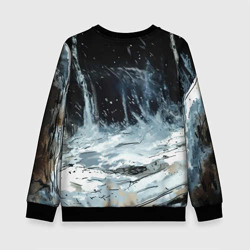 Детский свитшот Русские не сдаются - медведь в лесу / 3D-Черный – фото 2