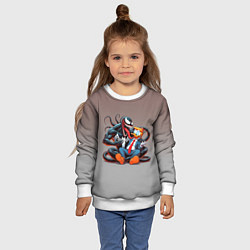 Свитшот детский Venom and Duck-Donald - ai art fantasy, цвет: 3D-белый — фото 2