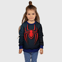 Свитшот детский Человек паук - логотип, цвет: 3D-синий — фото 2