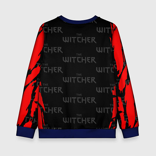 Детский свитшот Ведьмак - волк / 3D-Синий – фото 2