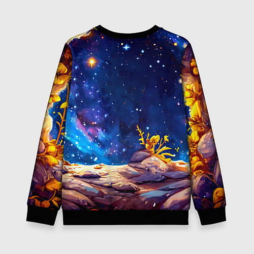 Детский свитшот Хомяк и космическое небо / 3D-Черный – фото 2