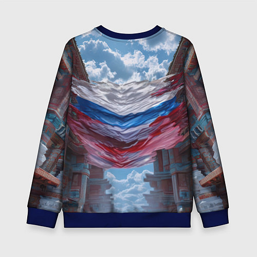 Детский свитшот Военный медведь в доспехах / 3D-Синий – фото 2