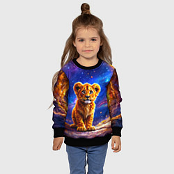 Свитшот детский Львенок в звездную ночь, цвет: 3D-черный — фото 2