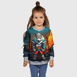 Свитшот детский Wolf Russia, цвет: 3D-меланж — фото 2