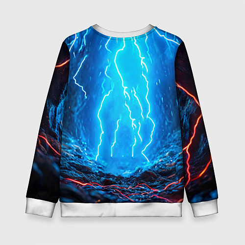 Детский свитшот Лось и молния / 3D-Белый – фото 2