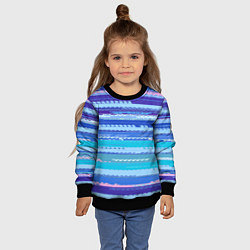 Свитшот детский Морской сине-голубой абстрактные полосы, цвет: 3D-черный — фото 2