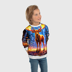 Свитшот детский Лосенок в лесу, цвет: 3D-белый — фото 2