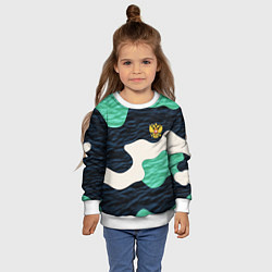 Свитшот детский Текстурный милитари камуфляж, цвет: 3D-белый — фото 2