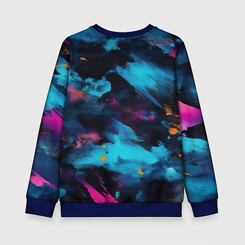 Детский свитшот Герб РФ на текстурном камуфляже / 3D-Синий – фото 2