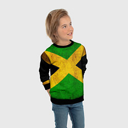 Свитшот детский Jamaica flag, цвет: 3D-черный — фото 2
