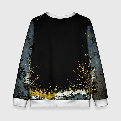 Детский свитшот Лось на черном / 3D-Белый – фото 2