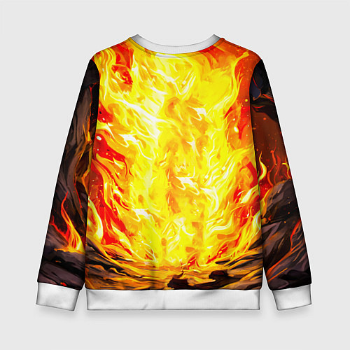 Детский свитшот Ослик в огне / 3D-Белый – фото 2