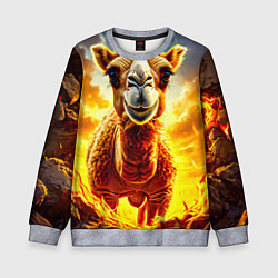 Свитшот детский Верблюд в огне, цвет: 3D-меланж
