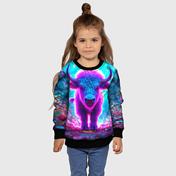 Свитшот детский Белый буйвол, цвет: 3D-черный — фото 2