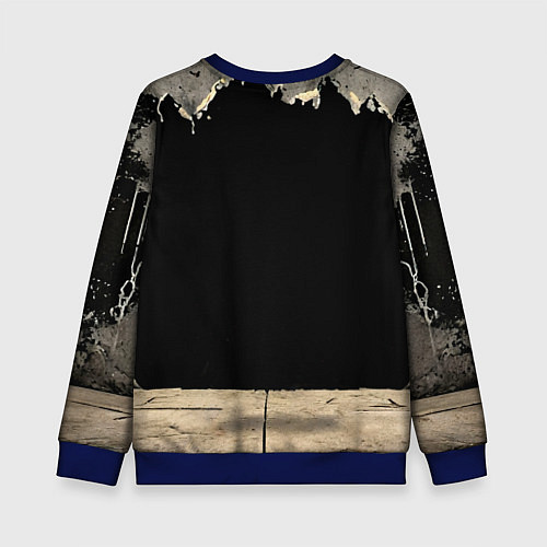 Детский свитшот Зебра на черном / 3D-Синий – фото 2