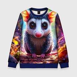 Свитшот детский Опоссум в лесу, цвет: 3D-синий