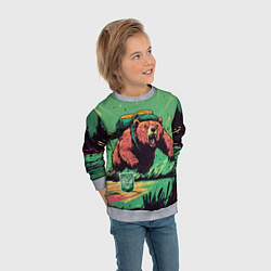 Свитшот детский Русский медведь атакует, цвет: 3D-меланж — фото 2