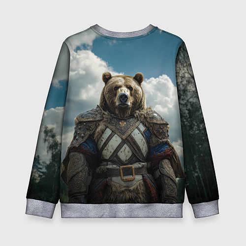 Детский свитшот Русский медведь воин / 3D-Меланж – фото 2
