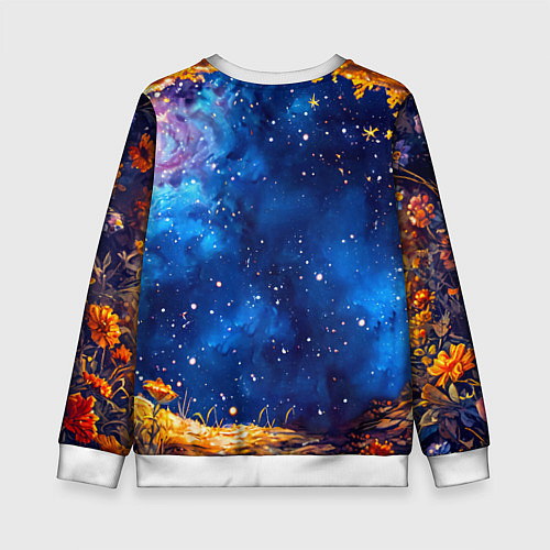Детский свитшот Крыса и космическое небо / 3D-Белый – фото 2