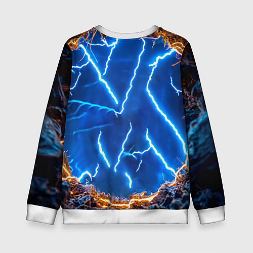 Детский свитшот Медведь и молния / 3D-Белый – фото 2