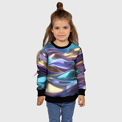 Свитшот детский Космические мягкие волны, цвет: 3D-черный — фото 2