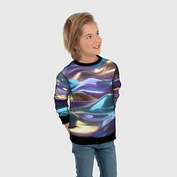 Свитшот детский Космические мягкие волны, цвет: 3D-черный — фото 2