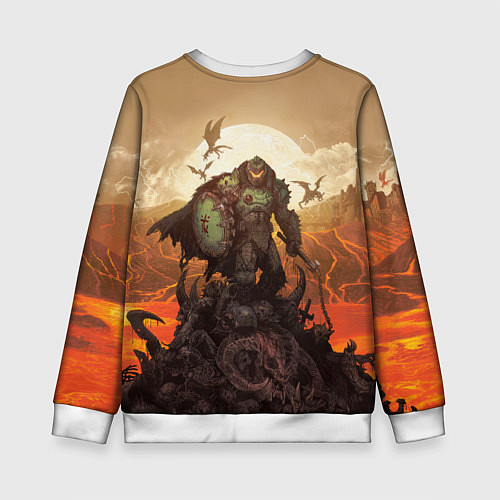 Детский свитшот Палач рока Doom the dark ages / 3D-Белый – фото 2