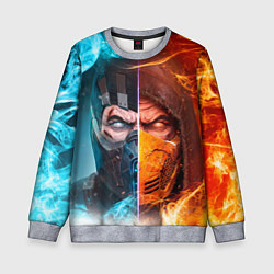Свитшот детский Mortal Kombat - Саб-зиро и Скорпион, цвет: 3D-меланж