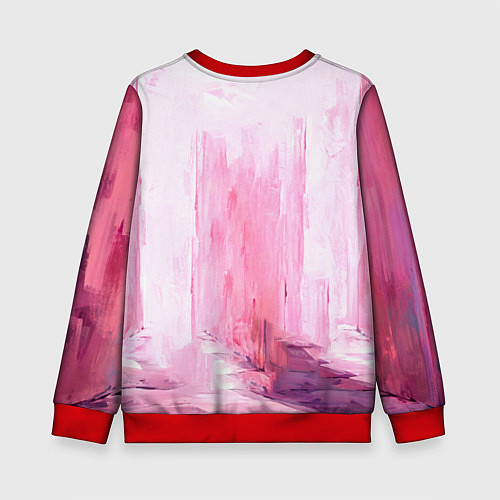 Детский свитшот Розовый медведь / 3D-Красный – фото 2