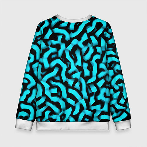 Детский свитшот Бирюзовая абстракция / 3D-Белый – фото 2