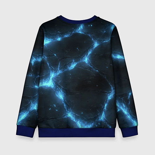Детский свитшот Синий свет из черной плиты / 3D-Синий – фото 2