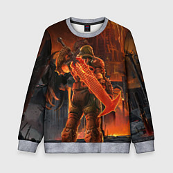 Свитшот детский Doom slayer and tower Doom, цвет: 3D-меланж