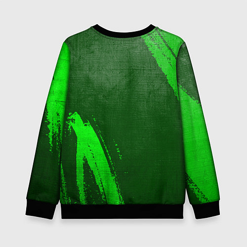 Детский свитшот Manchester City - green gradient вертикально / 3D-Черный – фото 2