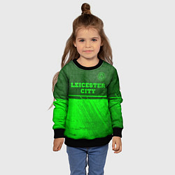 Свитшот детский Leicester City - green gradient посередине, цвет: 3D-черный — фото 2