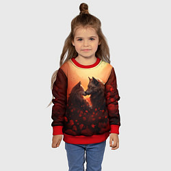 Свитшот детский Волчья страсть, цвет: 3D-красный — фото 2