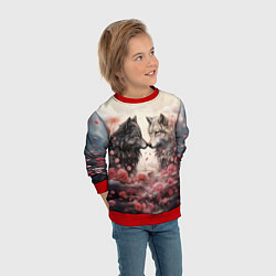 Свитшот детский Волчья верность, цвет: 3D-красный — фото 2
