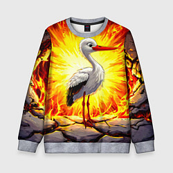 Свитшот детский Аист в огне, цвет: 3D-меланж