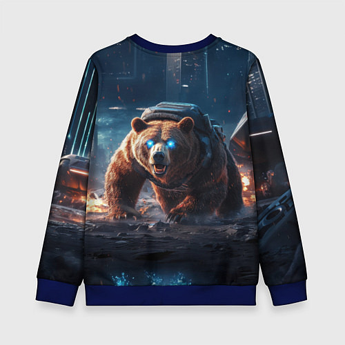 Детский свитшот Русский медведь-победитель / 3D-Синий – фото 2
