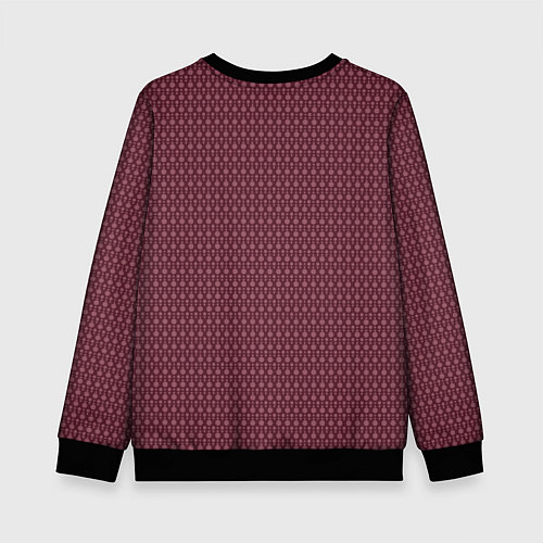 Детский свитшот Тёмный пыльно-розовый паттерн в горошек / 3D-Черный – фото 2