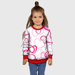 Свитшот детский Подборка сердец, цвет: 3D-красный — фото 2