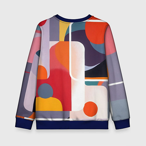 Детский свитшот Абстракция из фигур и линий / 3D-Синий – фото 2