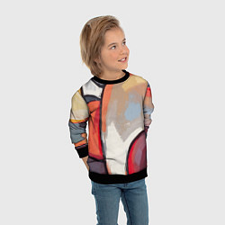 Свитшот детский Абстракция с кругами, цвет: 3D-черный — фото 2