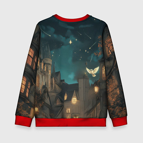 Детский свитшот Гарри Поттер и замки / 3D-Красный – фото 2