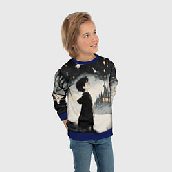Свитшот детский Гарри Поттер и совы, цвет: 3D-синий — фото 2
