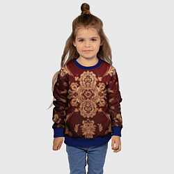 Свитшот детский Классический бордовый узор, цвет: 3D-синий — фото 2