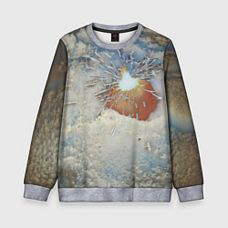 Свитшот детский Искрящийся мандарин на снегу, цвет: 3D-меланж