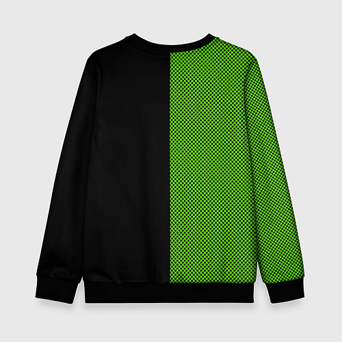 Детский свитшот Sport чёрно-зелёный пополам / 3D-Черный – фото 2